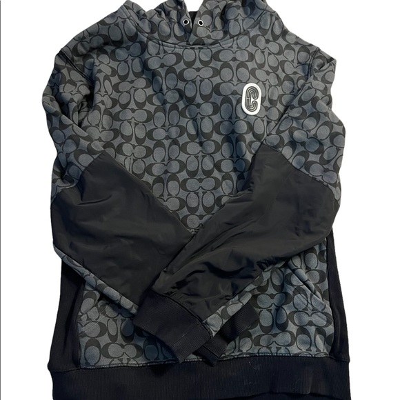 Coach Sweaters Black And Grey Coach Hoodie Poshmark